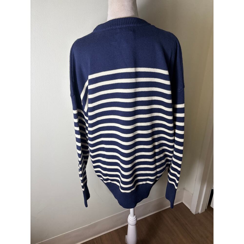 NWT Minnow Navy and Cream Stripe Knit Sweater Sz XL - Picture 4 of 5